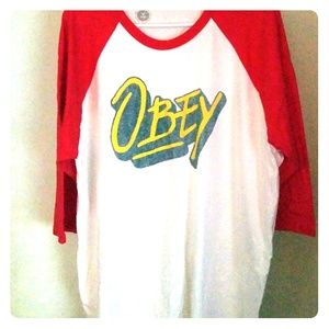 Obey xl baseball style jersey